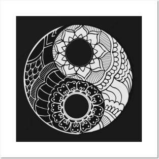 Zentangle ying yang sign Posters and Art
